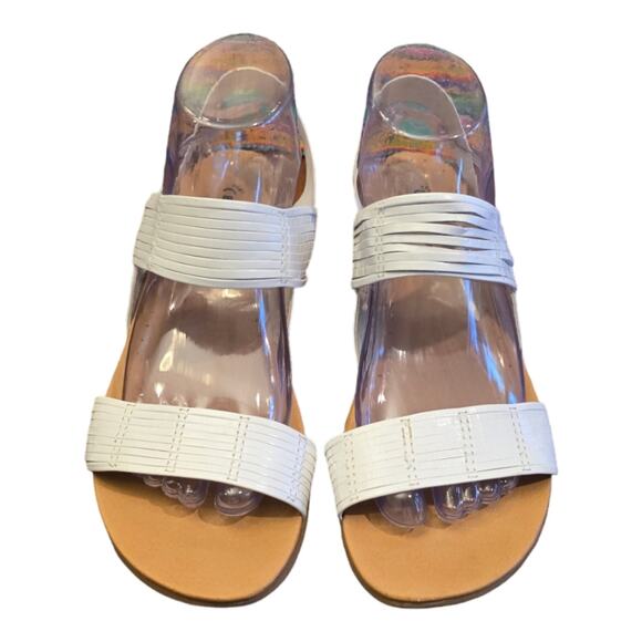 Bare Traps White Woven Boho Leather Wedge‎ Sandals Size 9 - Picture 1 of 6